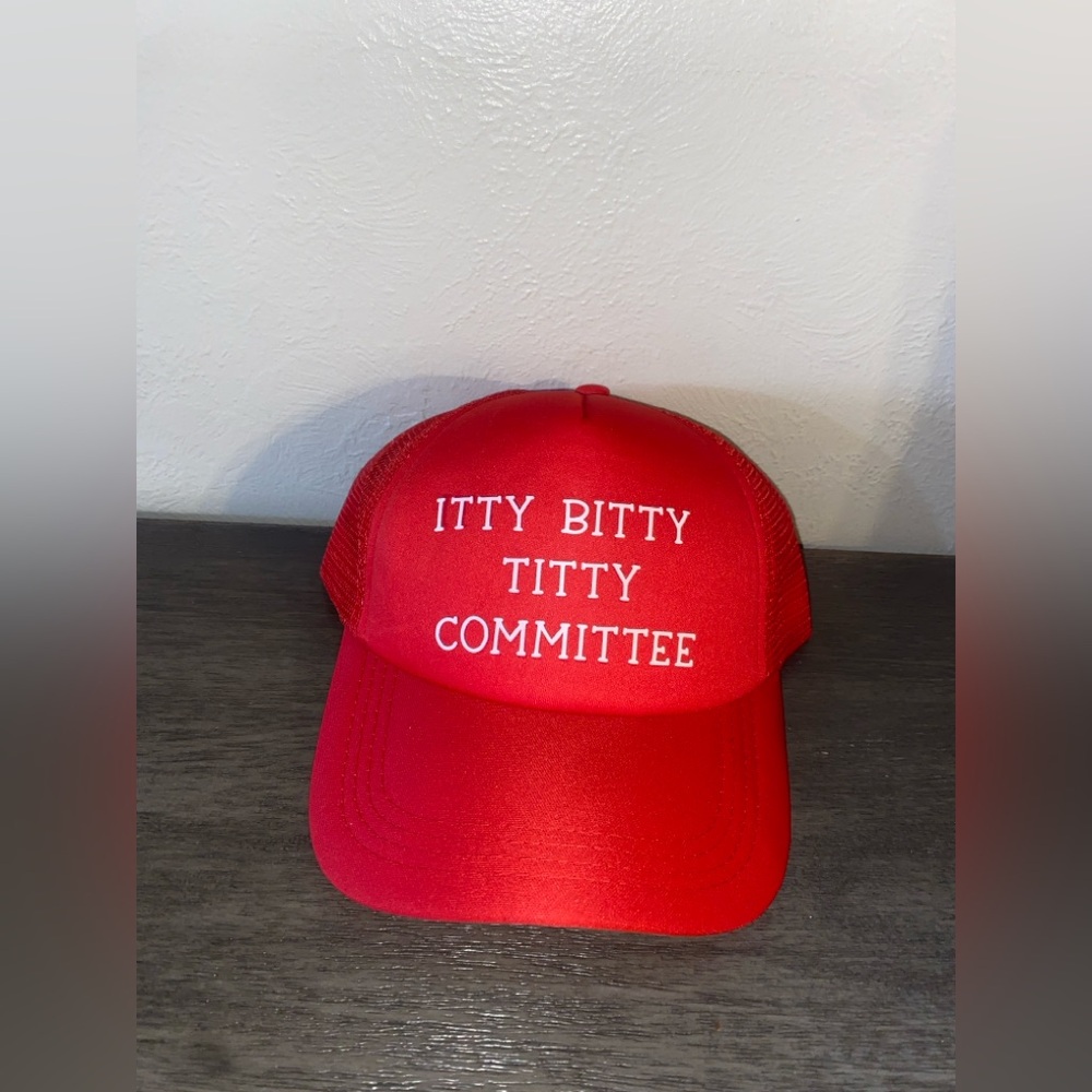 Red Trucker Hat with White Text